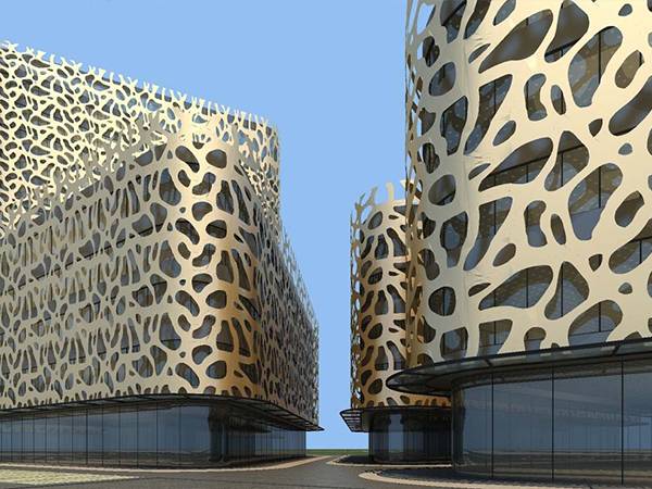 Arch-shaped aluminum carved facade panel for shopping malls