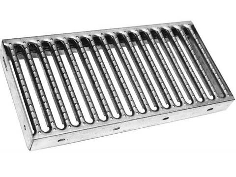 There is an interlock safety grating stair tread with nosing.