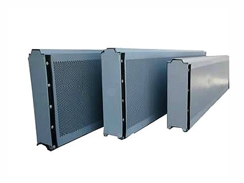 Three noise barriers with round micro holes on the white background. 