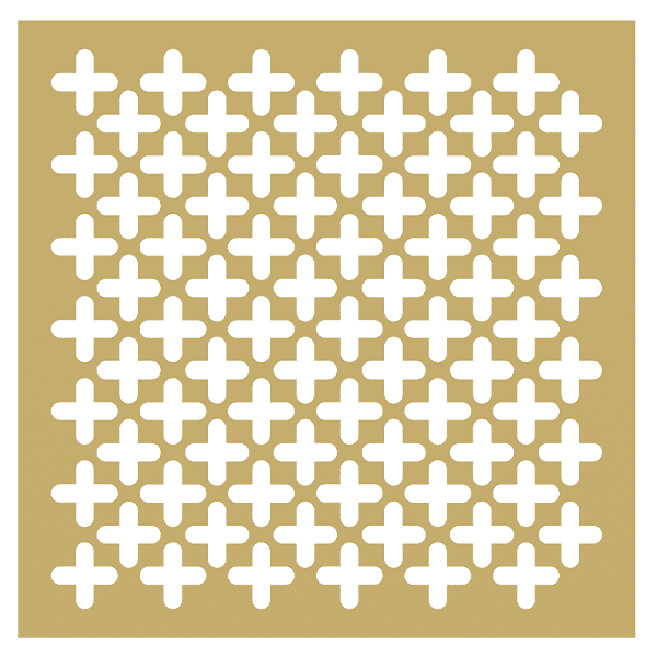 A BSP-11 perforated brass sheet with flower hole patterns.