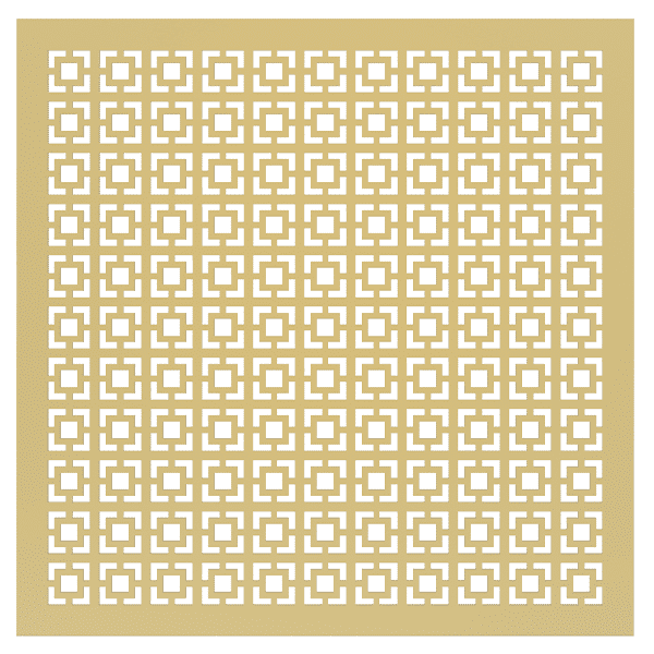 A BSP-2 perforated brass sheet with large and small square hole patterns