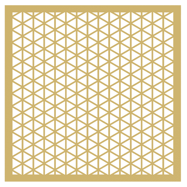 A BSP-7 perforated brass sheet with a staggered triangular hole patterns